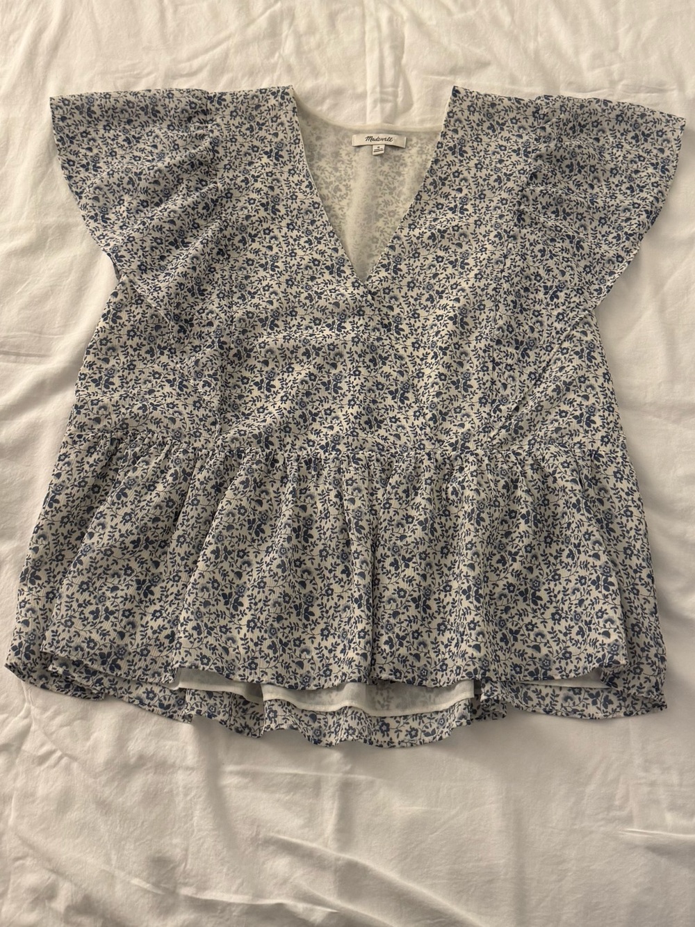 Madewell Ditsy Floral Peplum Blouse - Size M